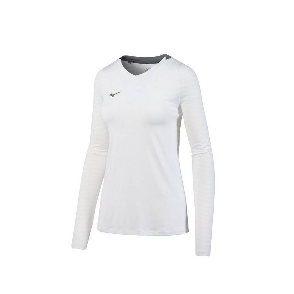 Camisas Mizuno United Long Sleeve - Mulher - Branco - CIDTE2156